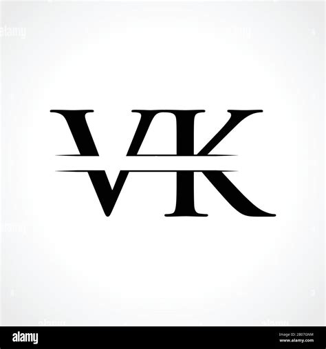 Creative Letter VK Logo Vector Template With Black Color. VK Logo Design Stock Vector Image ...