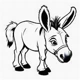 Premium Photo  Black And White line drawing Coloring Book Donkey Image sketch template