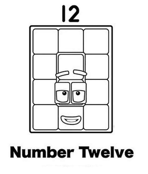 Number Twelve Coloring Page - Free Printable Coloring Pages