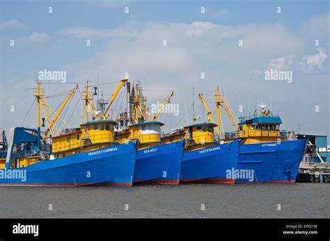 Menhaden Fishing Boats in Louisiana in the Gulf of Mexico Stock Photo - Alamy