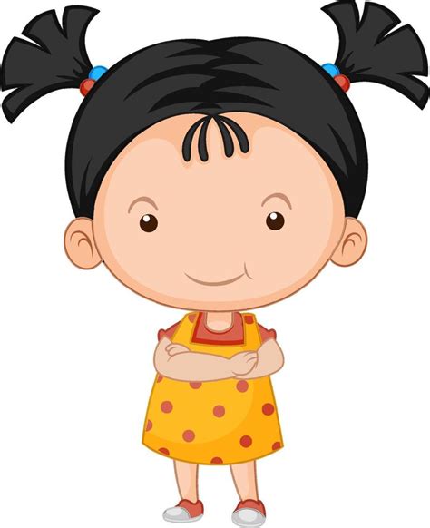 Cartoon little girl with big head 8136670 Vector Art at Vecteezy