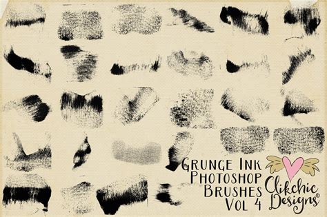 Grunge Photoshop Brushes Collection 50% Off Grunge Digital Brushes, 100 .png Texture Images ...