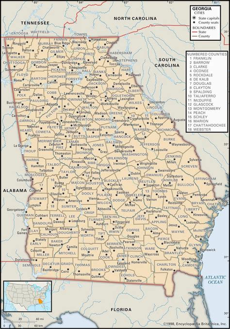 Colonial Georgia Map State and County Maps Of Georgia | secretmuseum