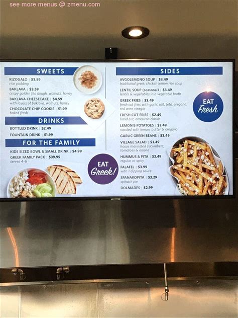 Menu at The Simple Greek restaurant, Livingston