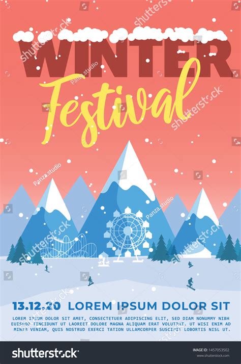 Winter Festival Carnival Poster Flyer : image vectorielle de stock (libre de droits) 1457053502 ...