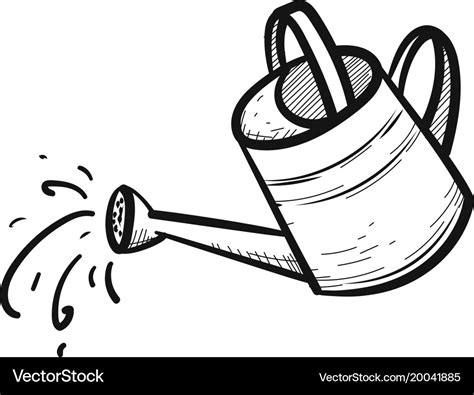 Watering can hand drawn sketch icon Royalty Free Vector