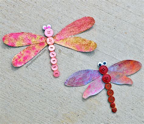 Easy Button Dragonfly Craft - Artsy Momma