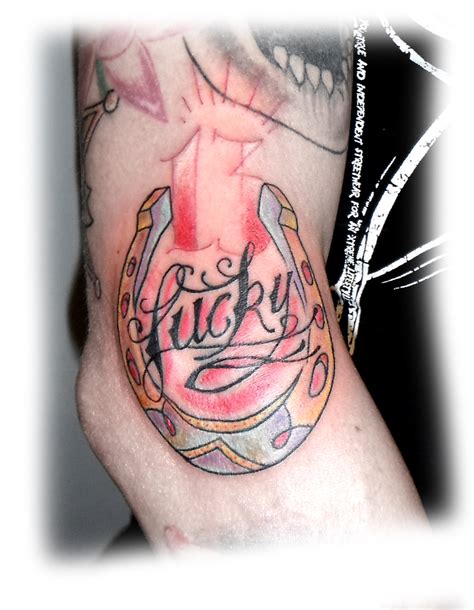 INK TATTOO: Lucky 13, horseshoe tattoo + lettering