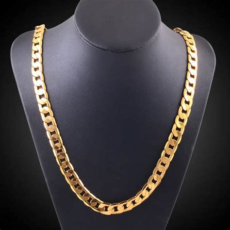 New design men fashion Gold colour 8mm chain necklace,women vintage ...