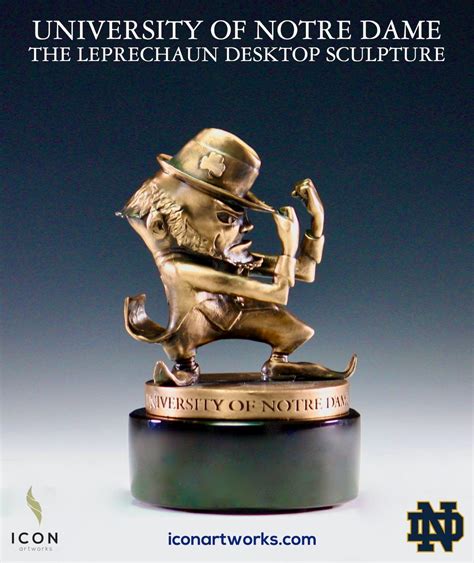 Notre Dame Leprechaun Desktop Sculpture Bronze Plated Cast Pewter Notre ...