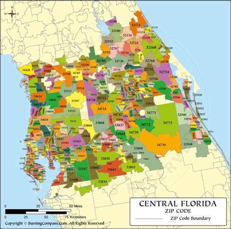 Central Florida Zip Code Map