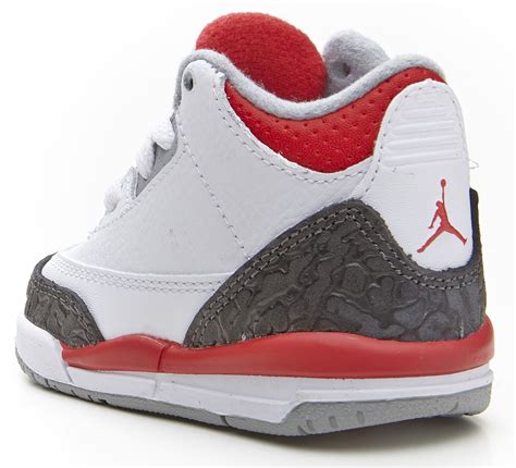 Nike Air Jordan Retro 3 Kids Baby TD white&red&balck trainers 832033 120