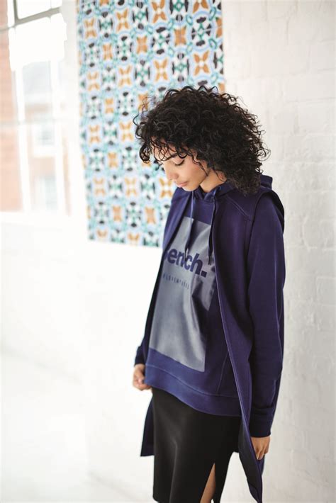 Chic & comfy: Bench Raglan Hoodie with Metallic Print in loose fit | Bench clothing, Raglan ...