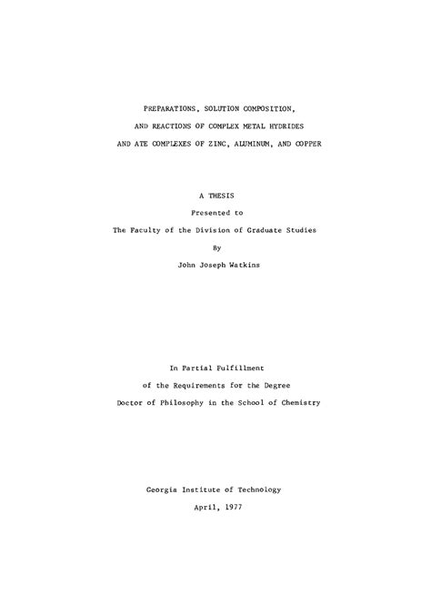 Preparations, Solution Composition, and Reactions of Complex Metal Hydrides and Ate Complexes of ...