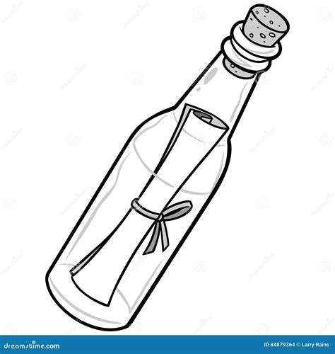 Message In Bottle Illustration | CartoonDealer.com #84879364