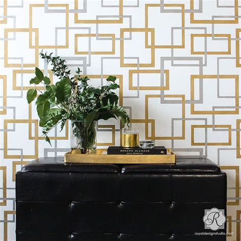 Hip To Be Square Stencil | Geometric interior design, Modern decor ...