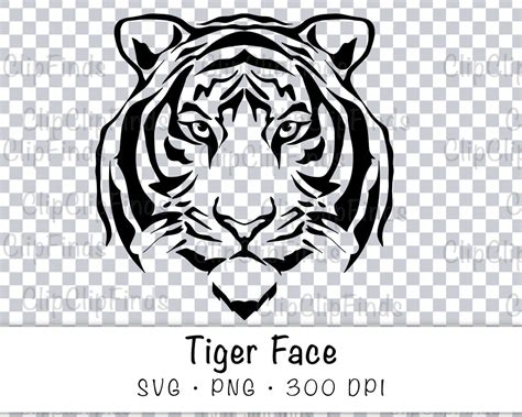 Tiger Svg Printable Silhouette Tiger Face Svg Cut File Tiger Etsy | Images and Photos finder