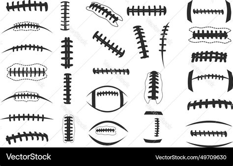 Football laces silhouette svg Royalty Free Vector Image