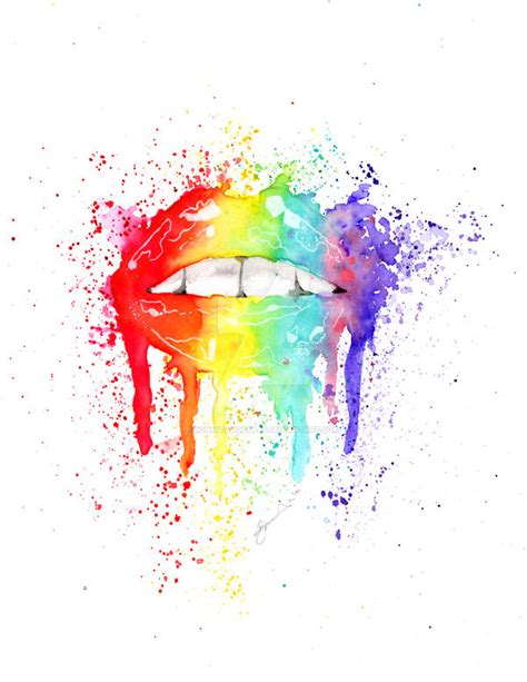 Rainbow Watercolour Lips by BonnitaDoodles on DeviantArt