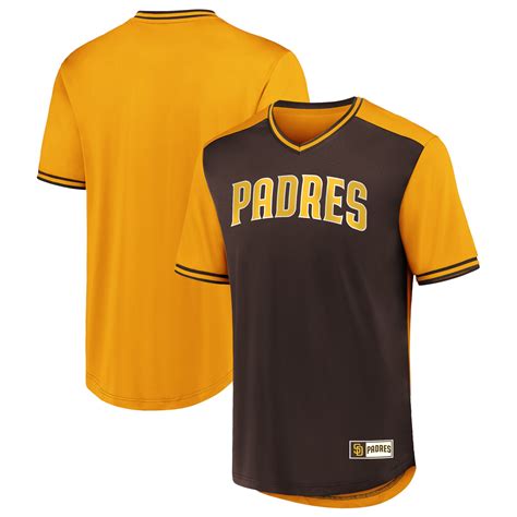 Men's Fanatics Branded Brown San Diego Padres Iconic Walk Off - V-Neck Jersey T-Shirt