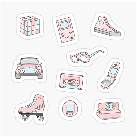 pack of aesthetic 90’s Sticker by Pastel-PaletteD | Preppy stickers, Cute laptop stickers ...