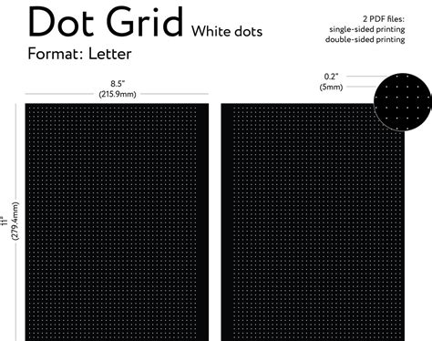 Printable Letter Dot Grid Paper White Dot Grid Printable | Etsy