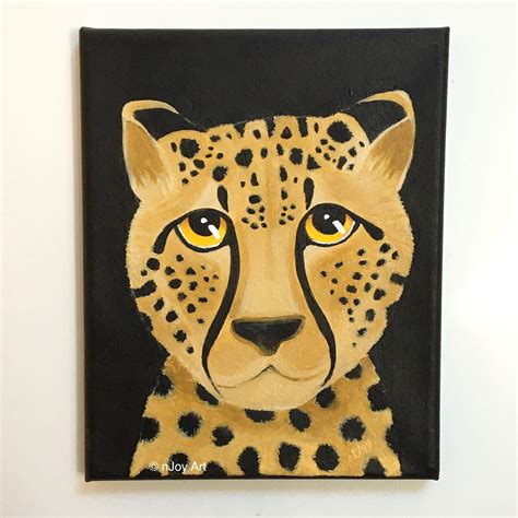 Wild and Wonderful: Cheetah Acrylic Painting for Kids Room Decor