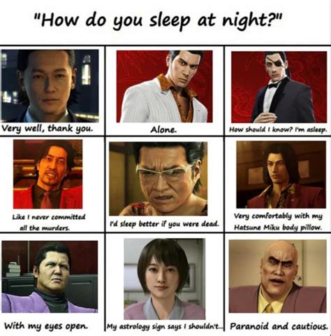 How yakuza 0 characters sleep at night : r/yakuzagames