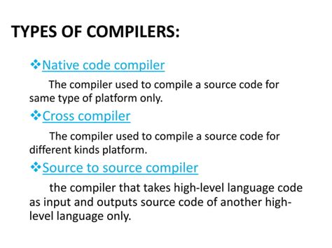 compiler and their types | PPT