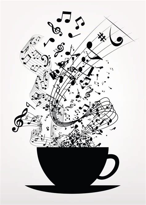 'Cup of Music' Metal Poster Print - Cornel Vlad | Displate in 2020 | Music notes art, Music ...