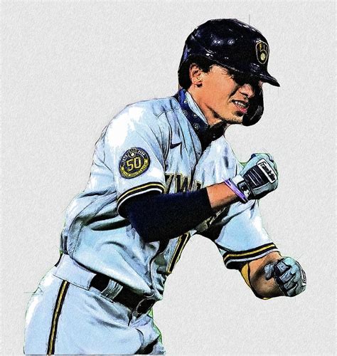 Tyrone Taylor - RF - Milwaukee Brewers Digital Art by Bob Smerecki