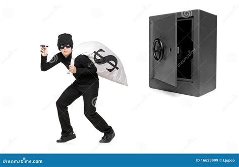 Full Length Portrait Of A Thief Stealing Money Royalty Free Stock Images - Image: 16623999