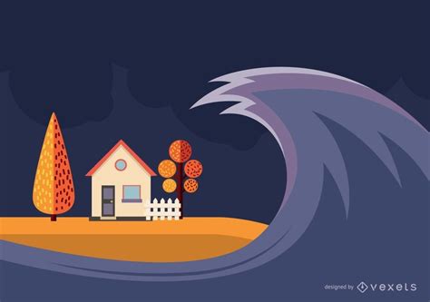 Tsunami illustration design - Vector download