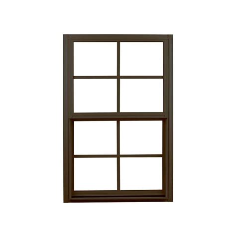 Ply Gem 35.25 in. x 35.25 in. 300 Series Bronze Aluminum Single Hung Window with Grilles and ...