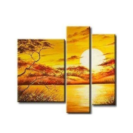Abstract Art Painting, Tree Painting, Sunrise Painting, Yellow Canvas ...
