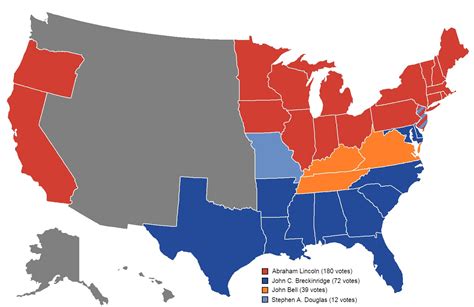 United States Of America 1860 Map