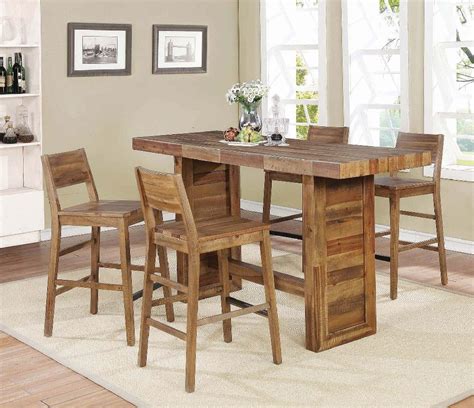 Tucson Rustic Varied Natural Bar Table - Coaster 182191 in 2020 | Bar ...