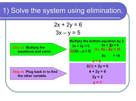 8 - solving systems of linear equations by adding or subtracting