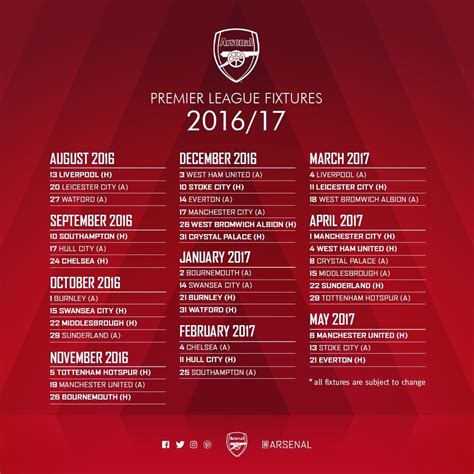 2016/17 Premier League fixtures: Arsenal open against Liverpool ...