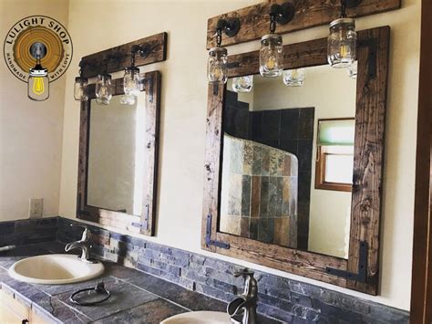 Bathroom SET RUSTIC DISTRESSED Mirror Light Fixture | Etsy in 2020 | Rustic bathroom, Rustic ...