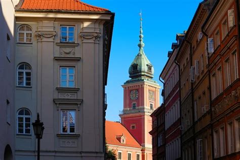 Premium Photo | Colourful buildings in the center of warsaw city warsaw ...