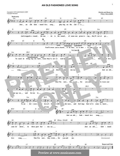 An Old Fashioned Love Song by P.H. Williams - sheet music on MusicaNeo