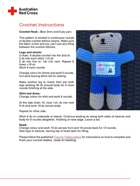 Crochet Trauma Teddy Pattern | PDF