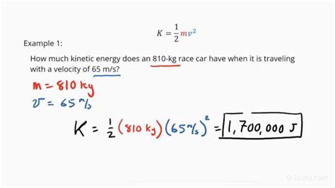 Kinetic Energy Formula Units