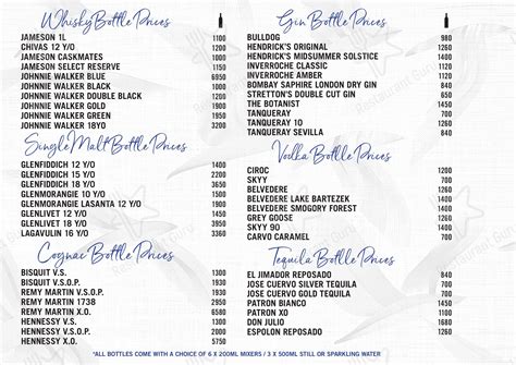 Menu at Summit Grill and Sky Bar Menlyn, Pretoria