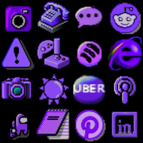 Retro grunge purple aesthetic ios 14 icons windows 98 icons | Etsy