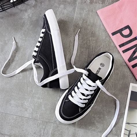 Women Sneakers 2022 New Arrivals Fashion Lace-up Black/white Women ...