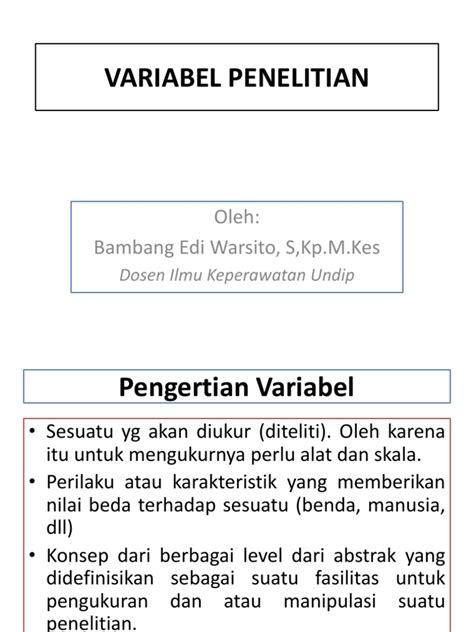 Variabel Penelitian | PDF