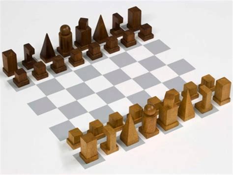 Minimalist Bauhaus Chess Set I 1922 | Chess Set - Vesper Farms of Vermont