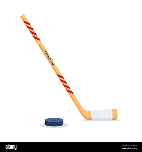 Ice Hockey puck and stick. Sport symbol. Vector Illustration isolated ...